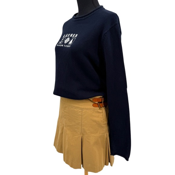 Lauren Ralph Lauren Womens Navy Blue Cotton Sweater Nautical Logo Size L - Picture 5 of 9